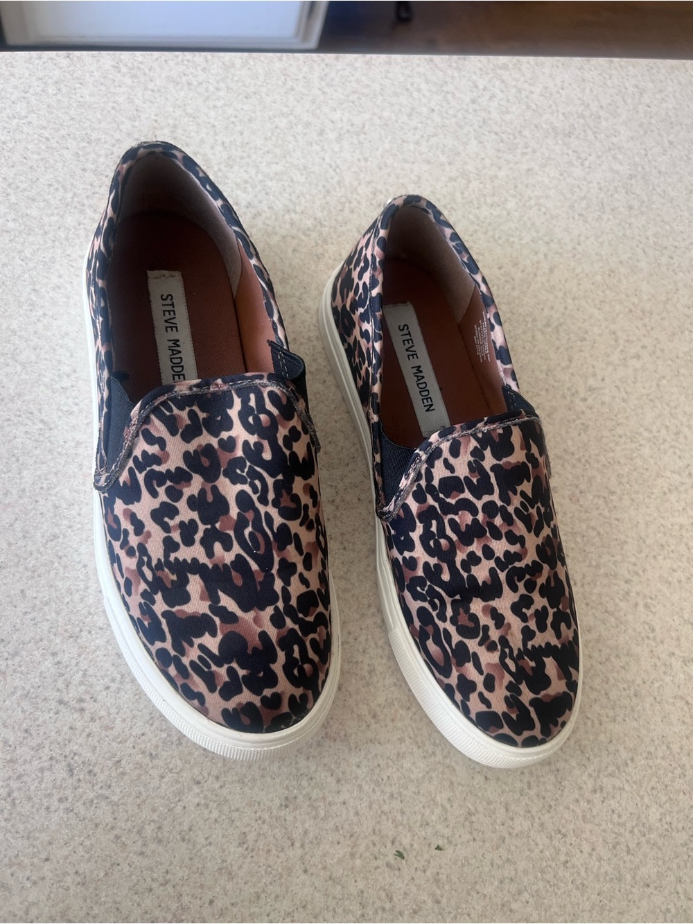 Steve Madden Leopard Print Slip-On Sneakers - Brown & Black
